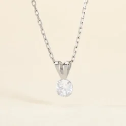 Pendentif Mabila Or Blanc Oxyde De Zirconium