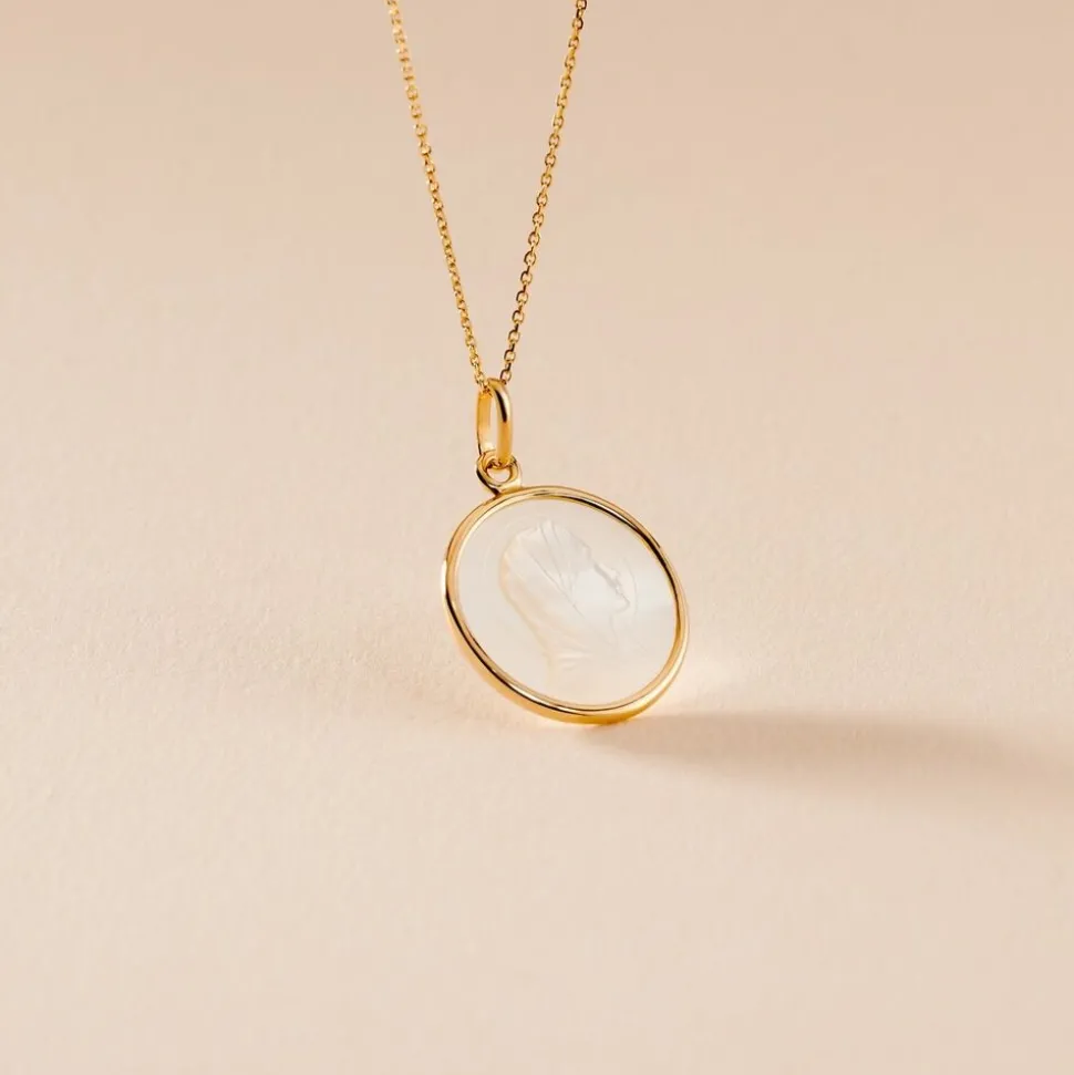Pendentif Marie Or Jaune Nacre