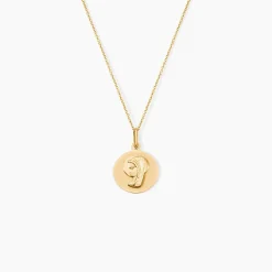 Pendentif Mary Vierge Rond Or Jaune
