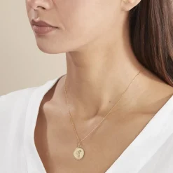 Pendentif Mary Vierge Rond Or Jaune