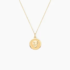 Pendentif Mary Vierge Rond Or Jaune