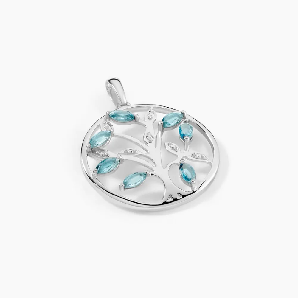 Pendentif Or Blanc Godoleine Topazes|Marc Orian New