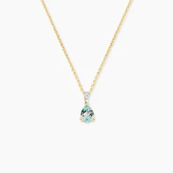 Pendentif Or Jaune Gorgel Topaze Oxydes De Zirconium