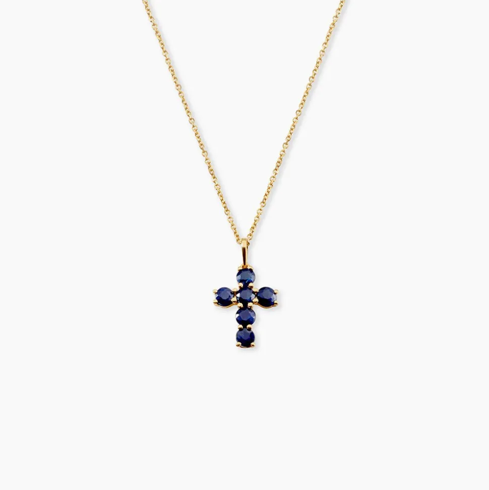 Pendentif Or Jaune Saphir