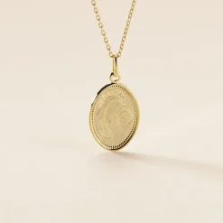 Pendentif Or Jaune Vierge A L'enfant
