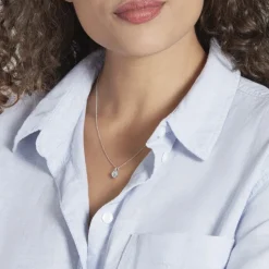 Pendentif Salona Or Blanc Topaze