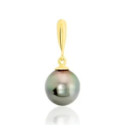 Pendentif Semi-baroque Or Jaune Perle De Culture De Tahiti