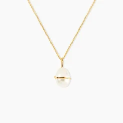 Pendentif Tourbillon Or Jaune Perle De Culture