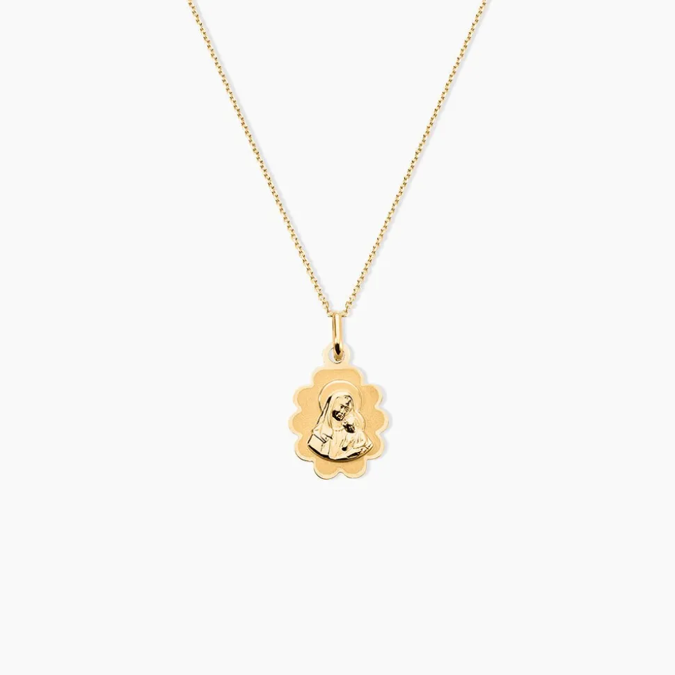 Pendentif Vierge Nuage Or Jaune