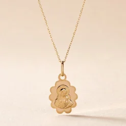 Pendentif Vierge Nuage Or Jaune