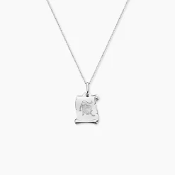 Pendentif Zodiaque Parchemin Argent Blanc