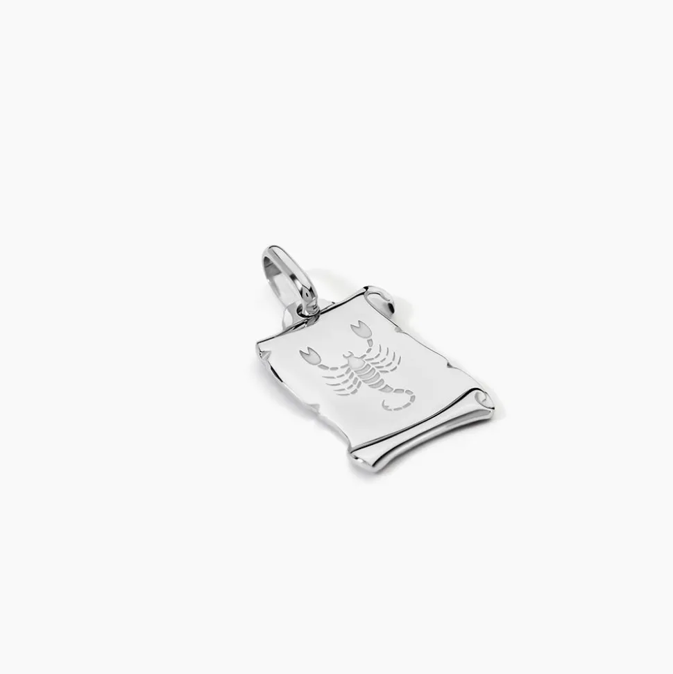 Pendentif Zodiaque Parchemin Argent Blanc