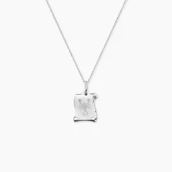 Pendentif Zodiaque Parchemin Argent Blanc