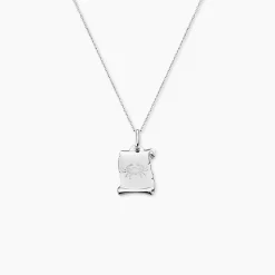 Pendentif Zodiaque Parchemin Argent Blanc