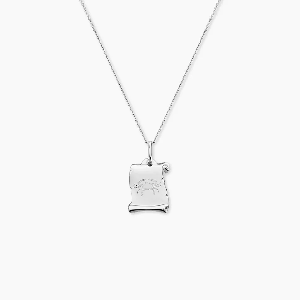 Pendentif Zodiaque Parchemin Argent Blanc