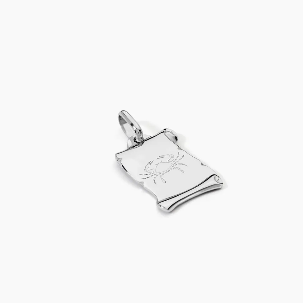 Pendentif Zodiaque Parchemin Argent Blanc