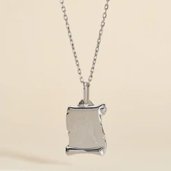 Pendentif Zodiaque Parchemin Argent Blanc
