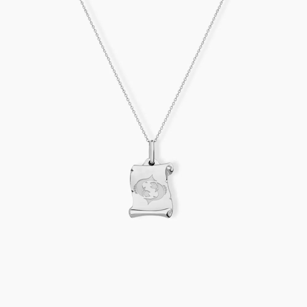 Pendentif Zodiaque Parchemin Argent Blanc|Marc Orian