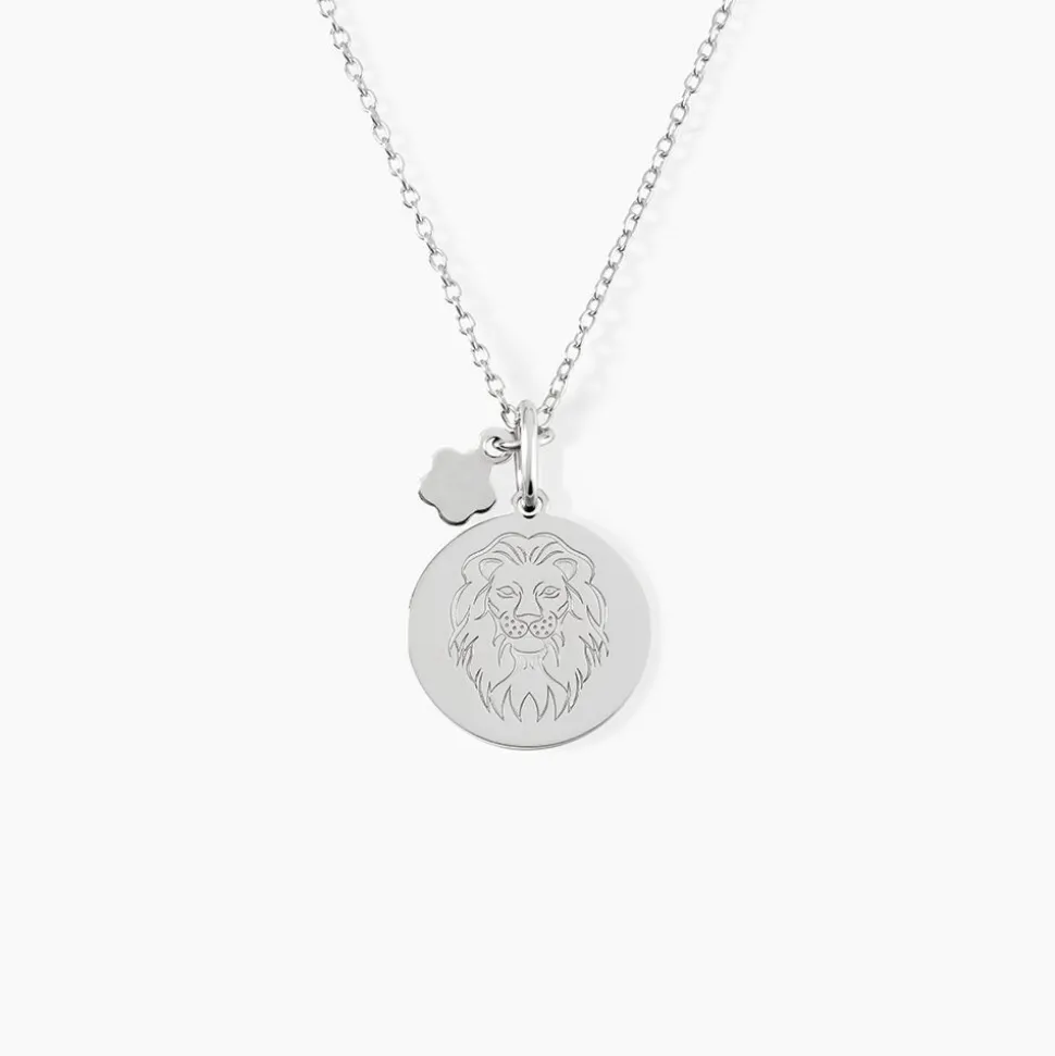 Pendentif Zodiaque Rond Argent Blanc