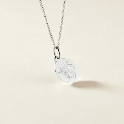 Pendentif Zodiaque Rond Argent Blanc