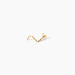 Piercing De Nez Fethi Serti Griffe Or Jaune Oxyde De Zirconium