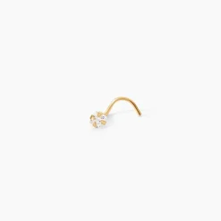 Piercing De Nez Fethi Serti Griffe Or Jaune Oxyde De Zirconium