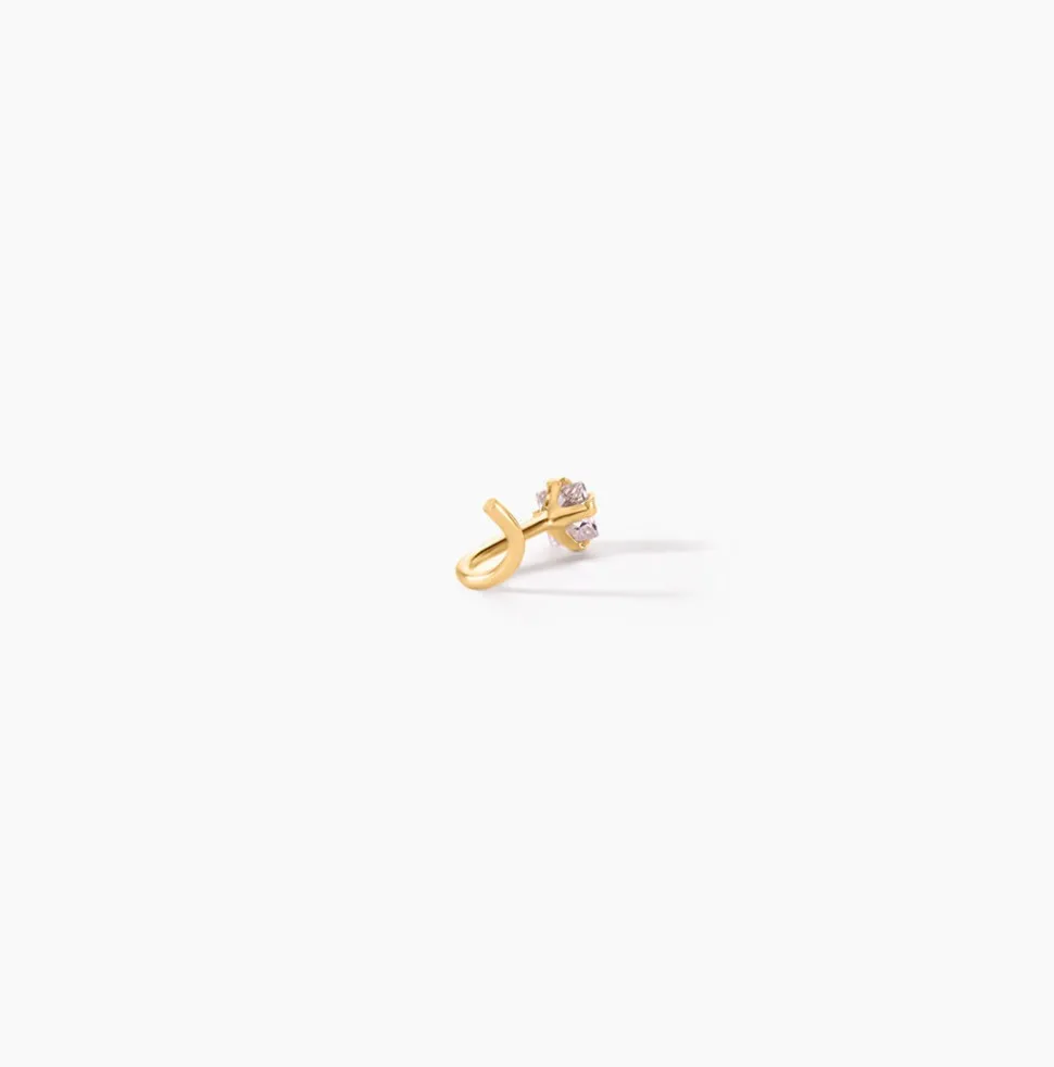 Piercing De Nez Or Jaune Oxyde De Zirconium
