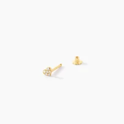 Piercing D'oreille Or Jaune Adasonia Oxydes De Zirconium