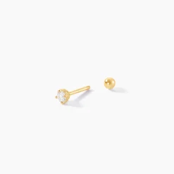 Piercing D'oreilles Joanina Or Jaune Oxyde De Zirconium