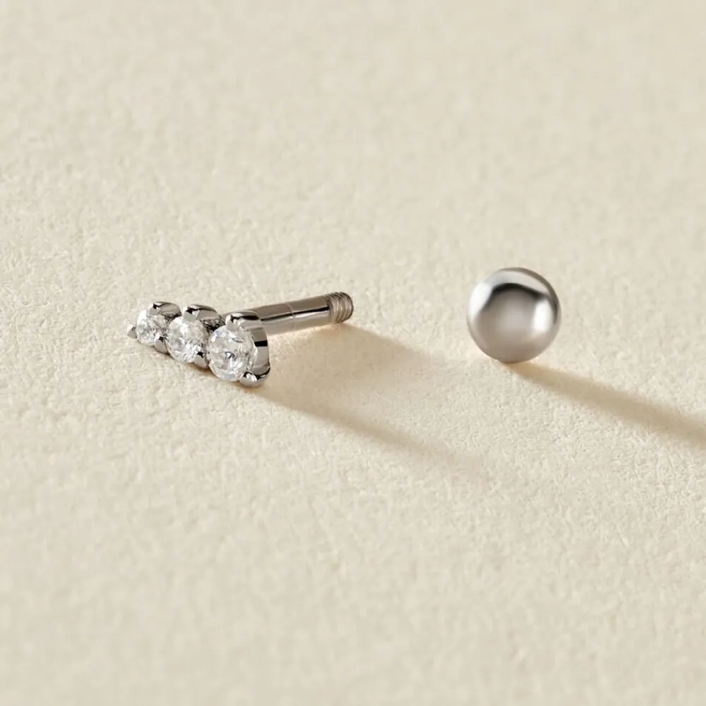 Piercing D'oreille Unitaire Delphie Argent Blanc Oxyde De Zirconium|Marc Orian New
