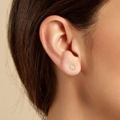 Piercing D'oreille Unitaire Papillion Or Jaune Oxyde De Zirconium