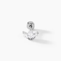 Piercing Gandie Acier Blanc Oxyde De Zirconium