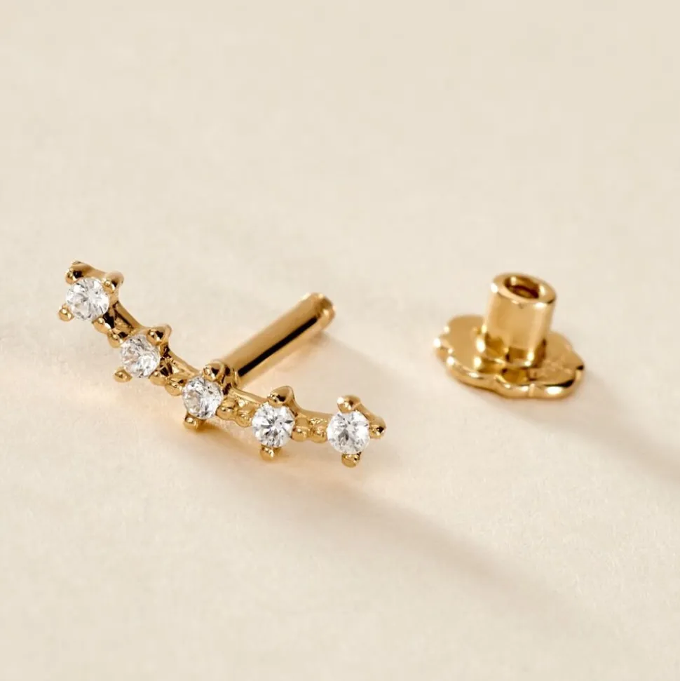 Piercing Mave Or Jaune Oxyde De Zirconium