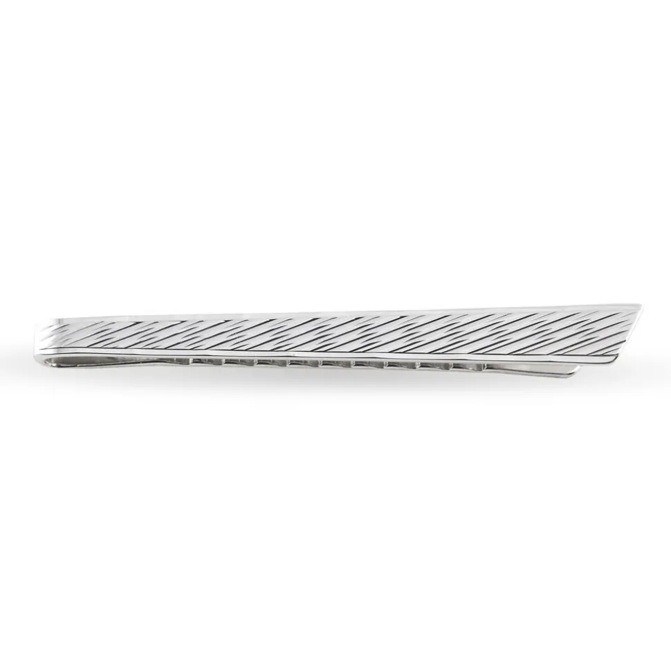 Pince Cravate Devi Argent Blanc