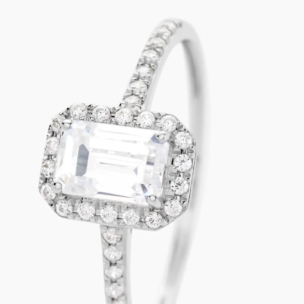 Solitaire Gwenyth Or Blanc Oxyde De Zirconium