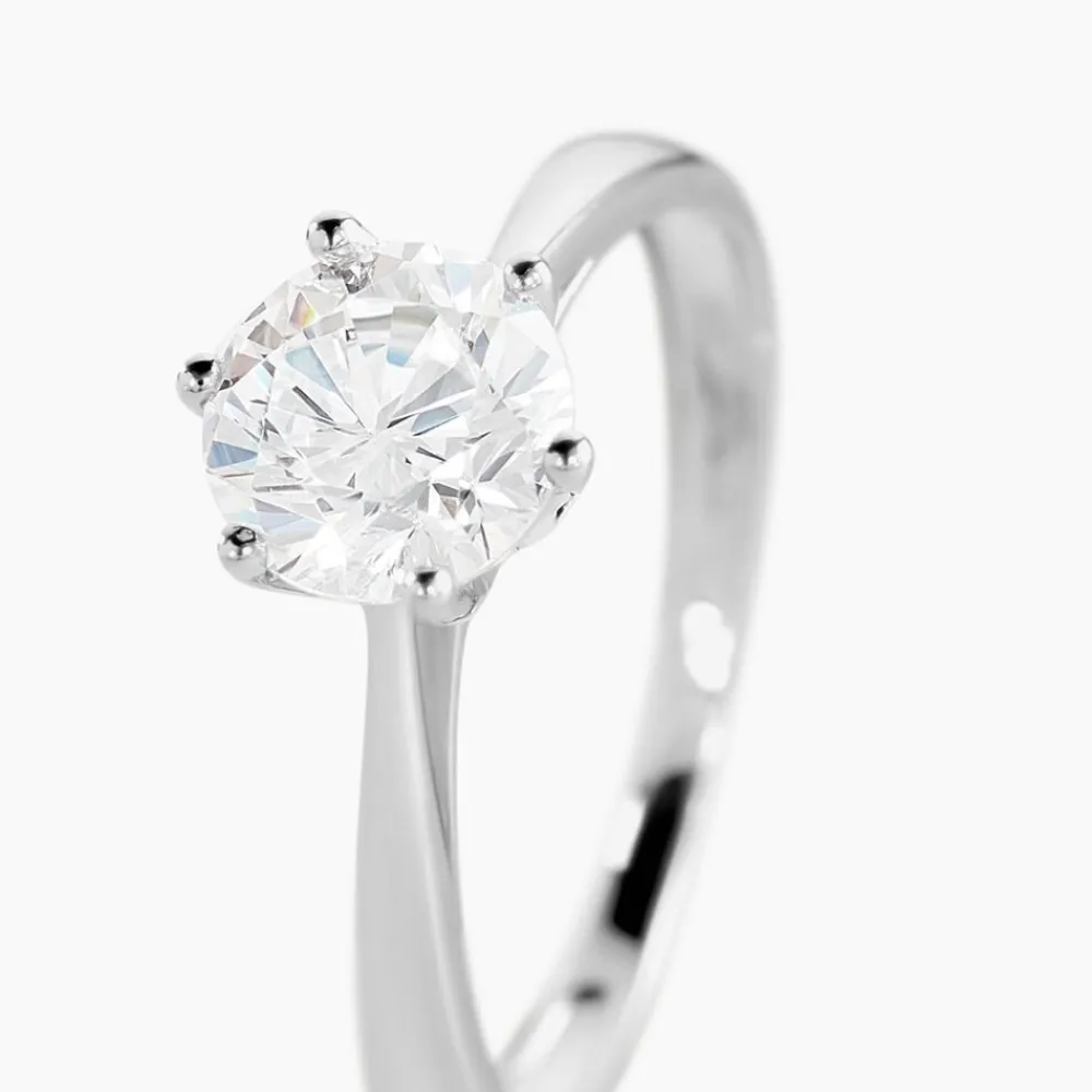 Solitaire Or Blanc Laurian Oxyde De Zirconium Blanc|Marc Orian Hot